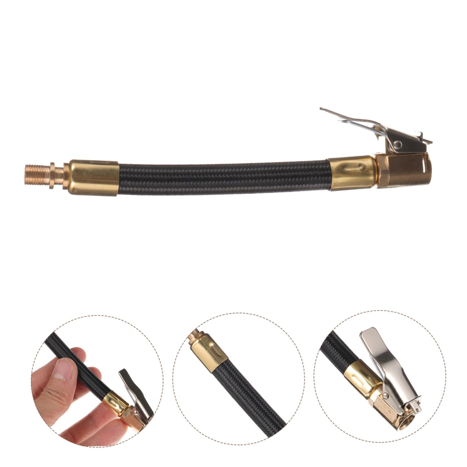 SOLUSTRE 5stücke Tire Inflator Extension Tube Langer Kupferadapter Für Luftkompressoren Für Schnelle Reifenbefüllung Und Erreichbare Und Tragbar