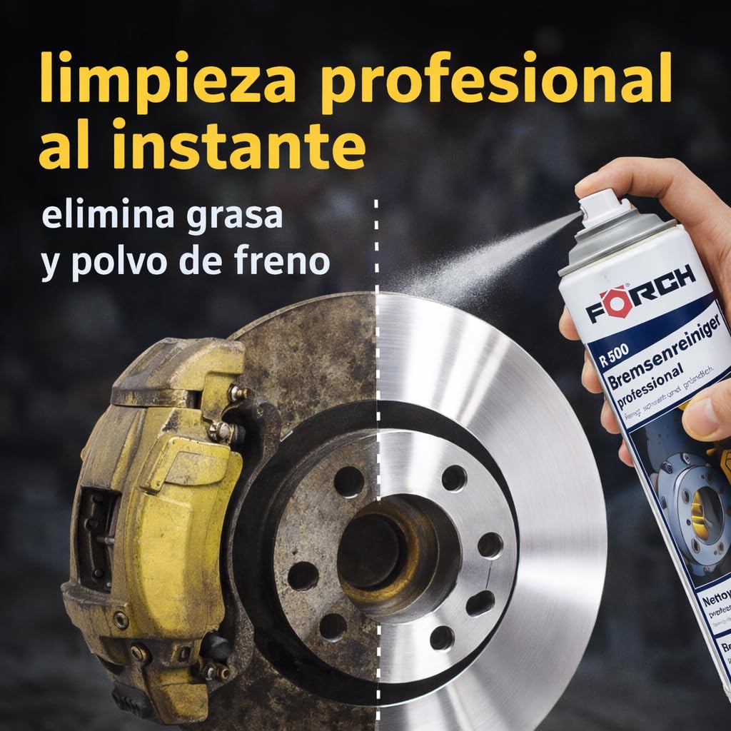 FORCH Limpia Frenos Profesional en Spray – R500 500 ml – Desengrasante Potente, Secado Rápido, Sin Residuos para Discos, Pastillas y Componentes Mecánicos (4) — view 2