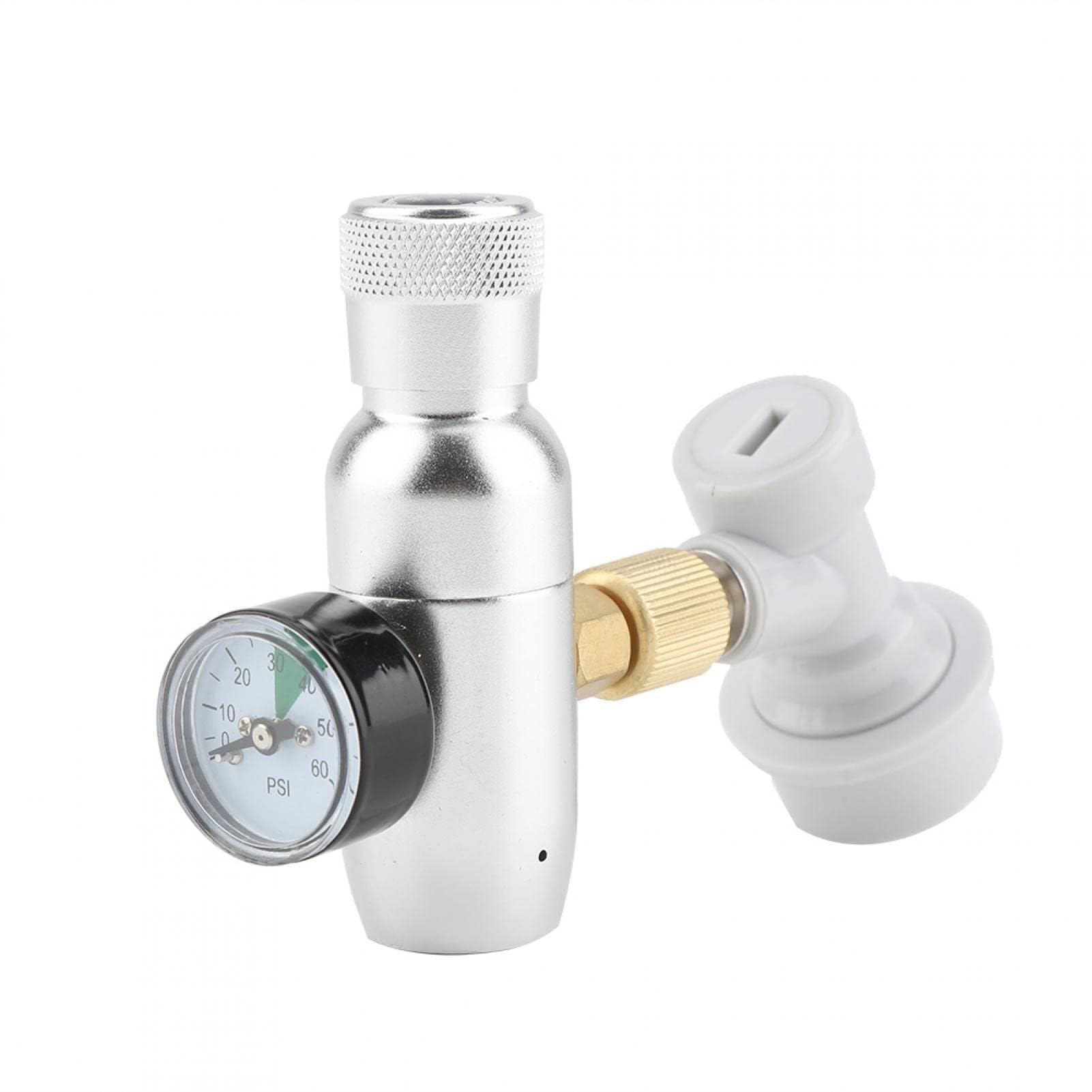 Bierfass-Ladegerät, CO2 16g Regler-Ladegerät-Kit Gasballverschluss Schnelltrenner Bierfass-Ladegerät CO2-Spender Bierfassregler-Zubehör für Heimbrauerei(0-60PSI) Bierfass-Ladegerä