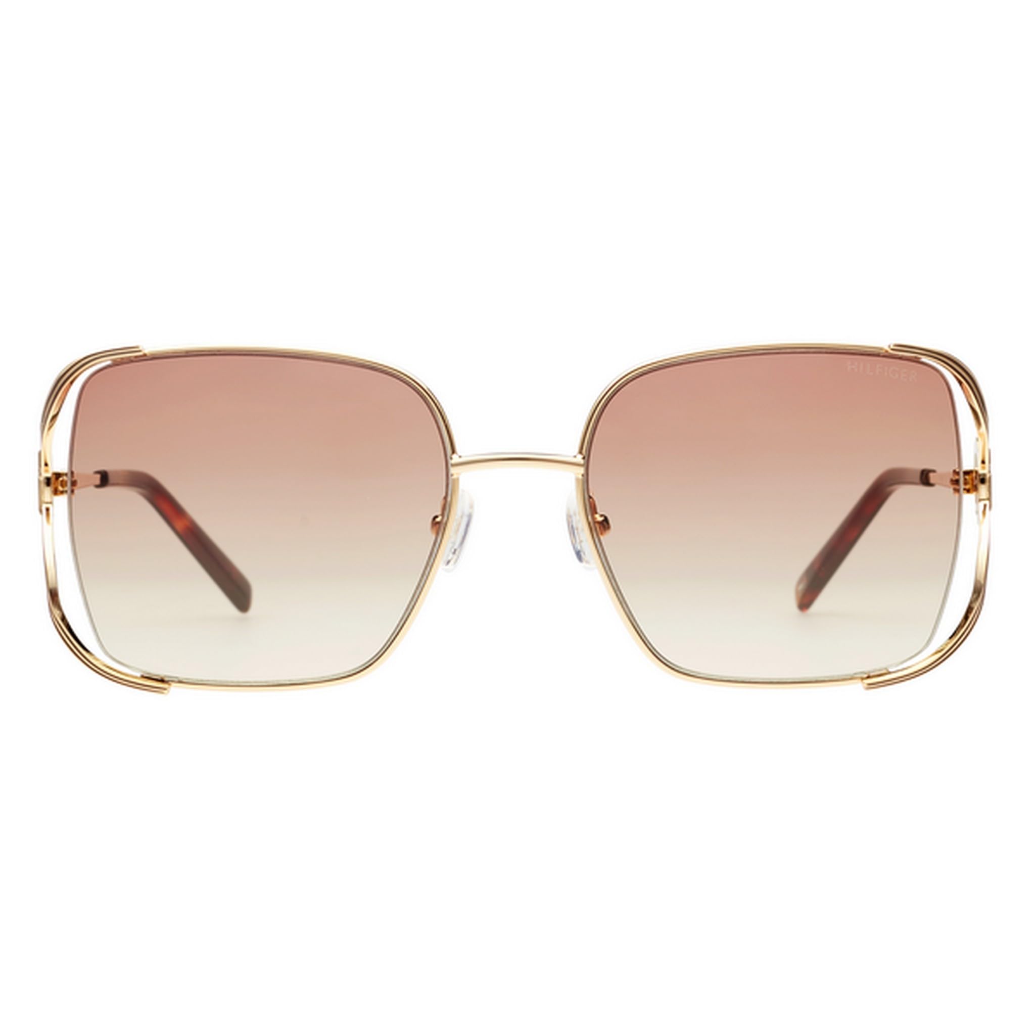 tommy hilfiger Light Smoke Brown Lens Square Sunglasses With 100% UV Protection For Women-picture-18