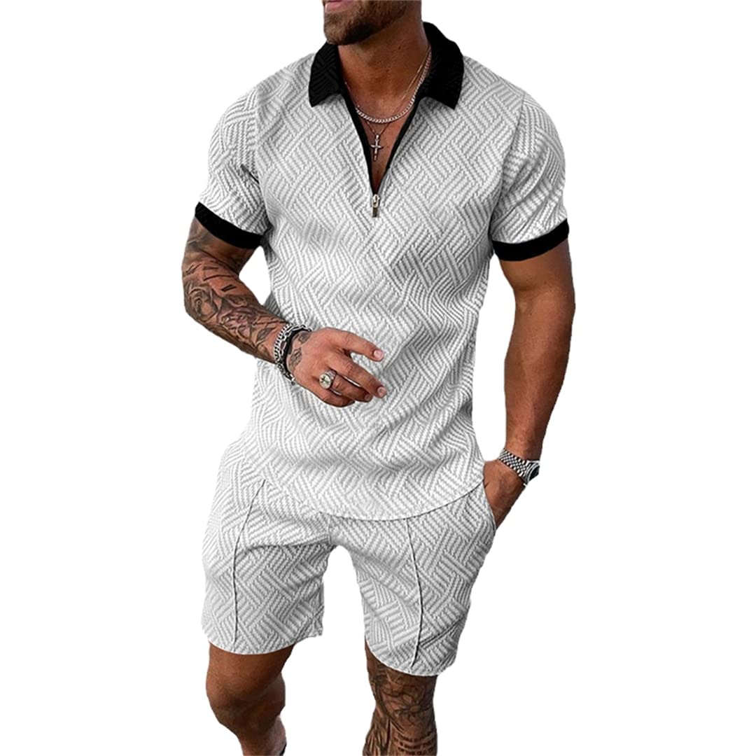 Letni hawajski dres treningowy, odzież męska, spodnie polo, zestaw 2 szt, 1114, XL