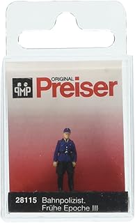 Preiser 28115 Railroad Personnel German Railway Policeman HO Model Figure