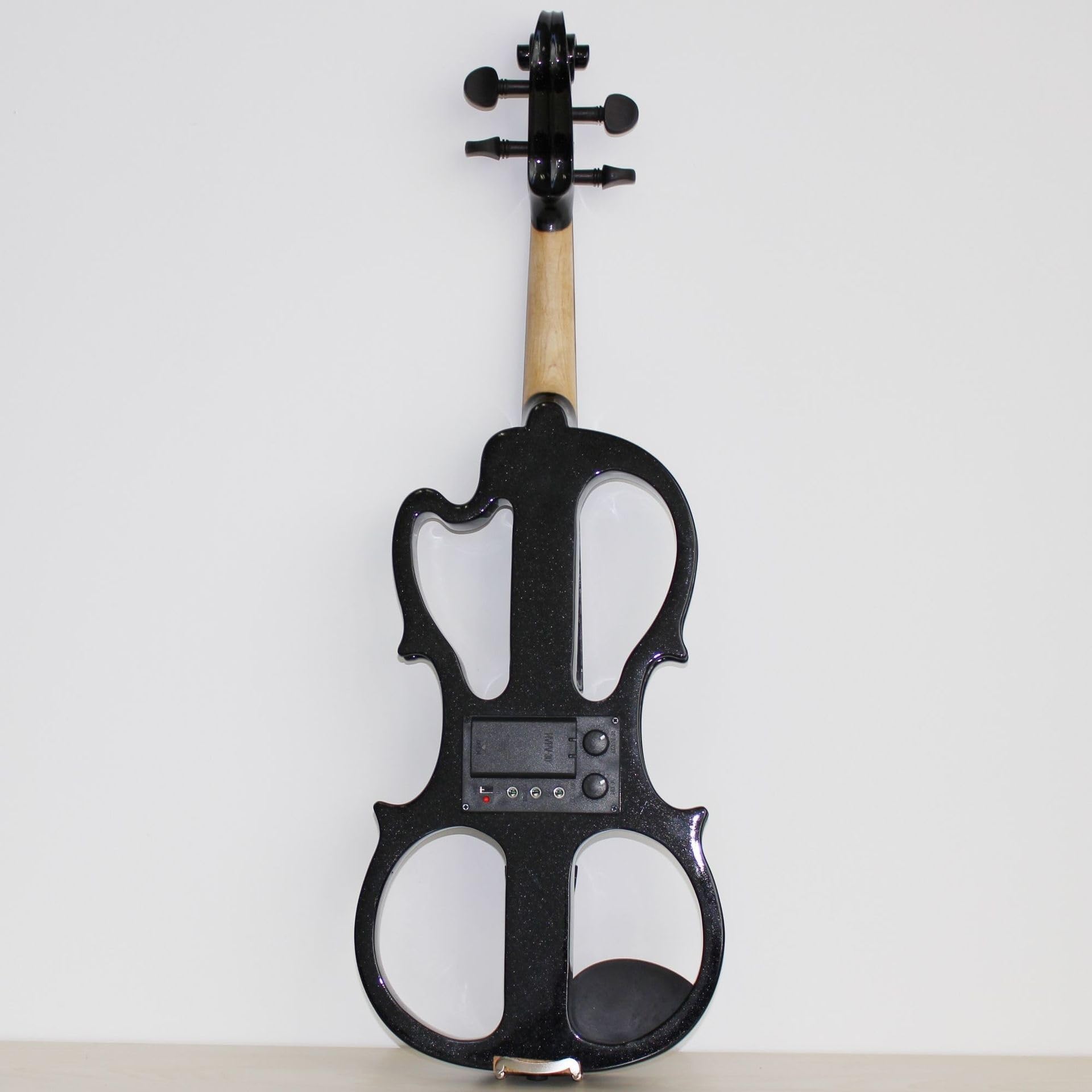 Geige Handgemachte Elektronische Violine Für Anfänger Mit Anschlusskabel Und Kopfhörer(Black)