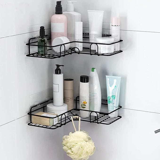 Bathroom Shelf No Drill,Adhesive Shower Caddy Corner Shelves,Stainless