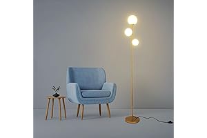 Tulip Floor Lamp with Antique Brass Finish and Frosted Glass Shade