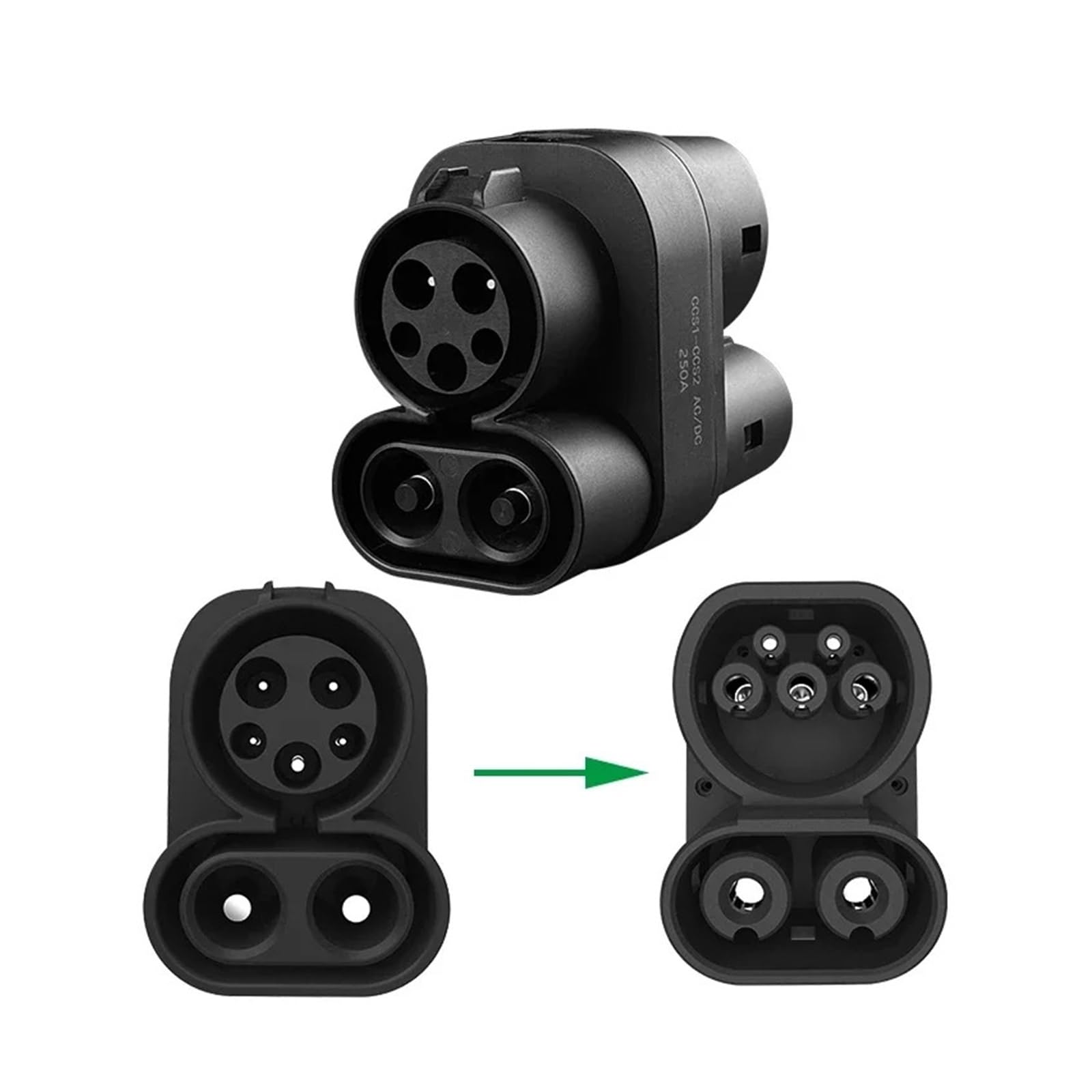 Amazon | CCS1からCCS2へのEV充電コネクタ、EVアダプタ250KW CCS
