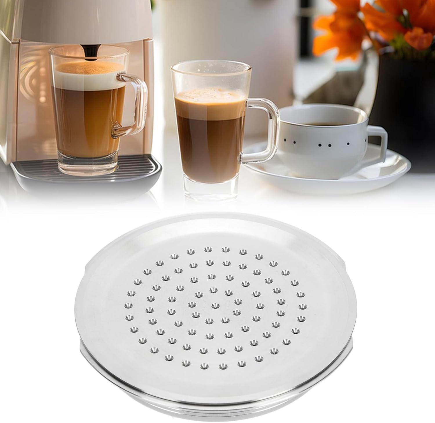 Reusable Coffee Filter Reusable Coffee Pod Coffee Machine Accessory 304 Stainless Steel Reusable Capsules with Brush and Spoon for Coffee Makers