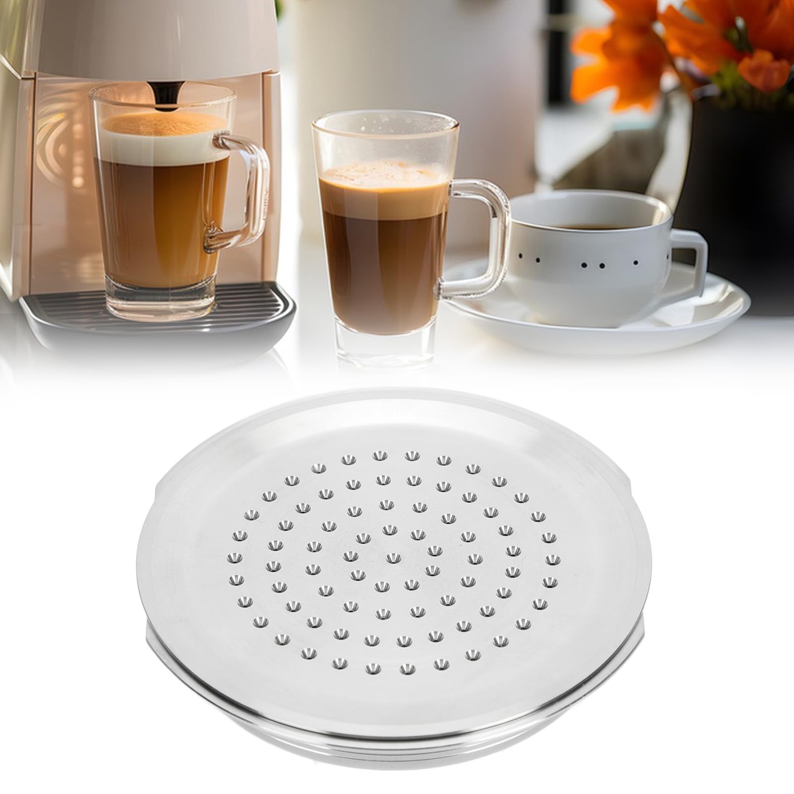 Syrisora Cápsula de café reutilizable, filtro de cápsulas de café recargable de acero inoxidable 304 con cepillo y cuchara para cafeteras