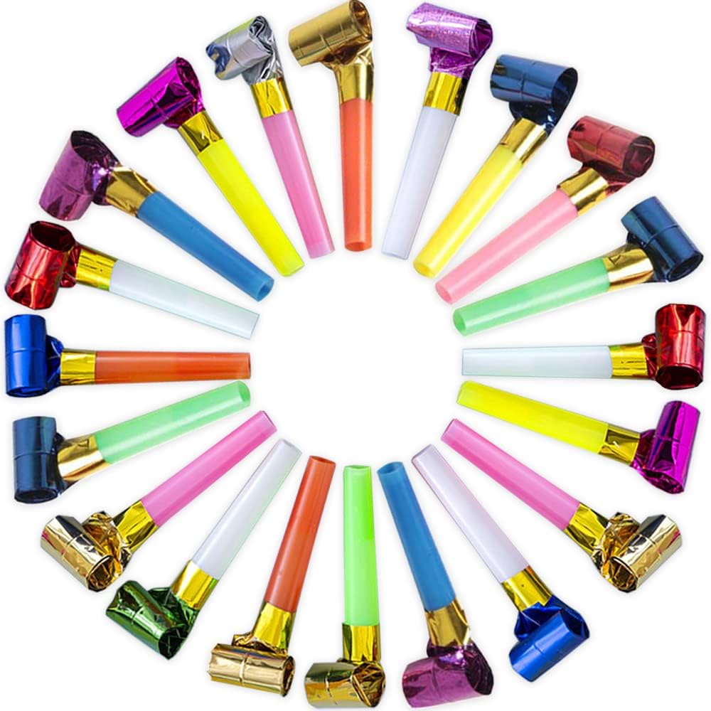 20 Pcs Blowouts Noisemakers Funny Party Blowouts Blow Horns Birthday Party Colorful