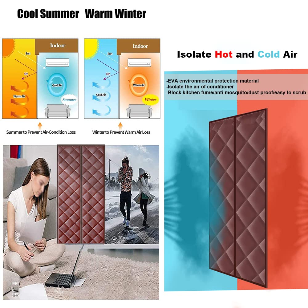 Magnetic Thermal Insulated Door Curtain, Wind, Cold and noise proof, Pet Friendly, Suitable for air-conditioned Rooms - Image 3