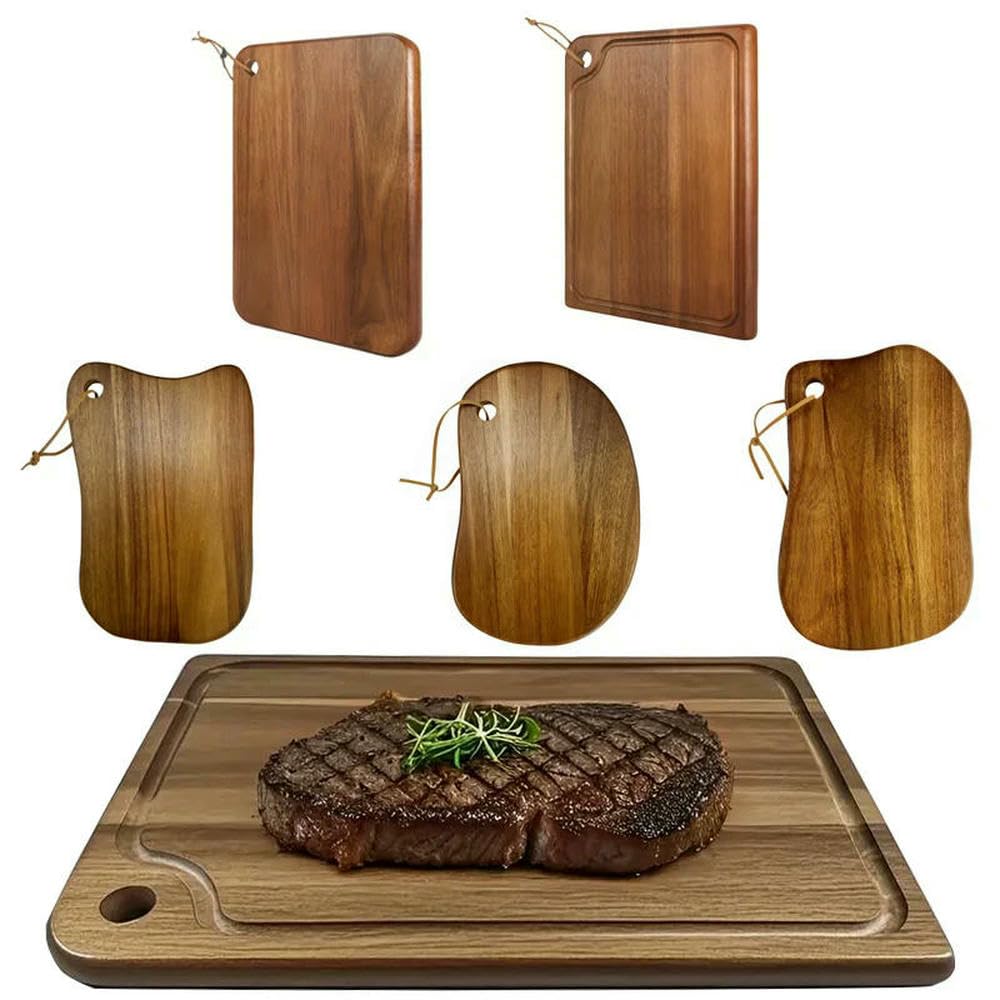JJDFW - Tabla de cortar de madera de gran tamaño para cortar carne, verduras, frutas y queso