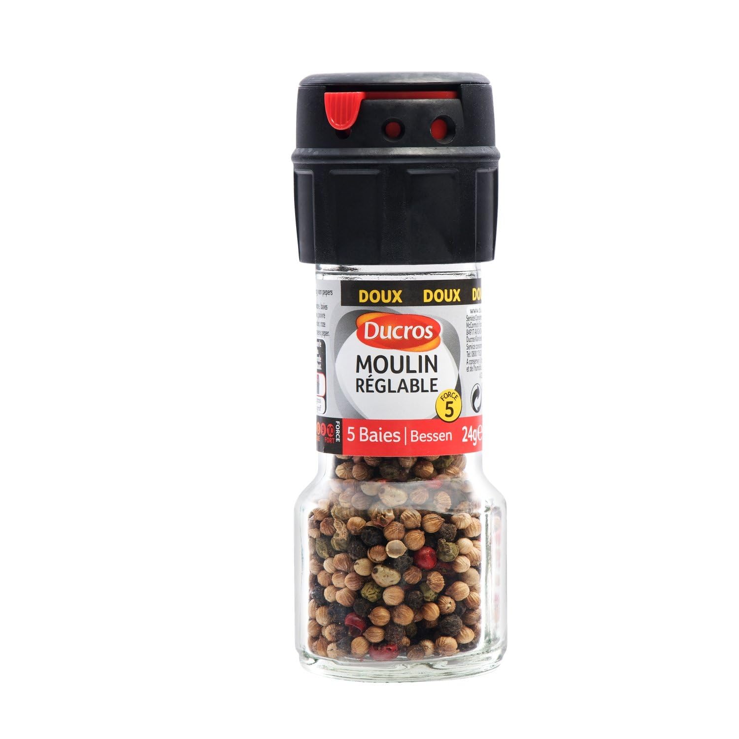 DUCROS – Mélange Aromatique aux 5 Baies Douces, Assaisonnement Subtil pour Vos Plats (Flacon 24g) - lot de 3 - Vendu par Lot