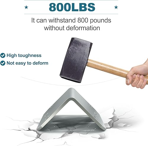 Miniatura 4 de Soporte de esquina en L (15 unidades), hierro galvanizado de 4 pulgadas de ángulo mediano en L resistente, soportes de fijación de juntas, soporte