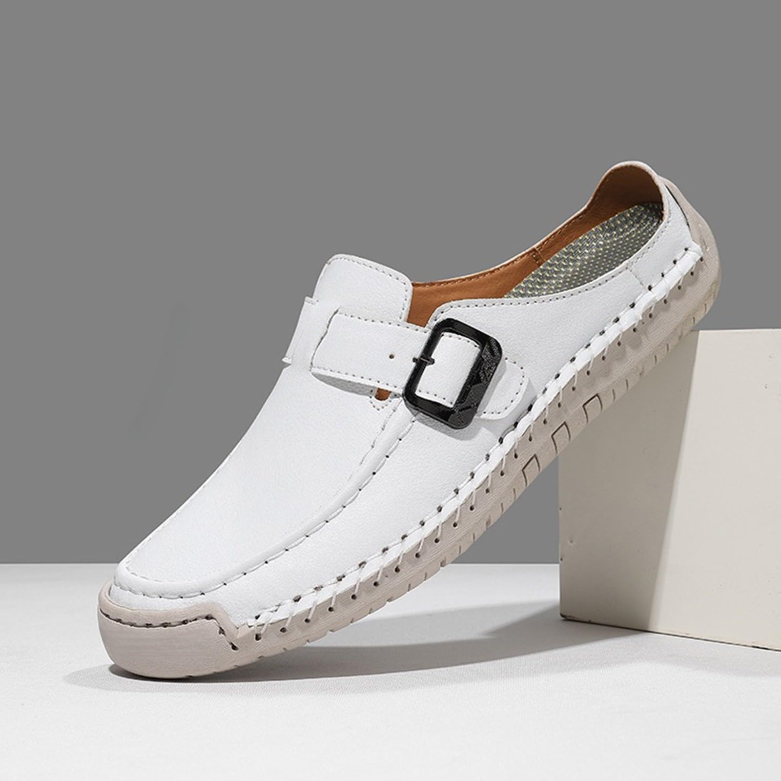 Scarpe da passeggio da donna UK casual slip on scarpe da ginnastica a piedi nudi leggere traspiranti per tutti i giorni floreale arancione