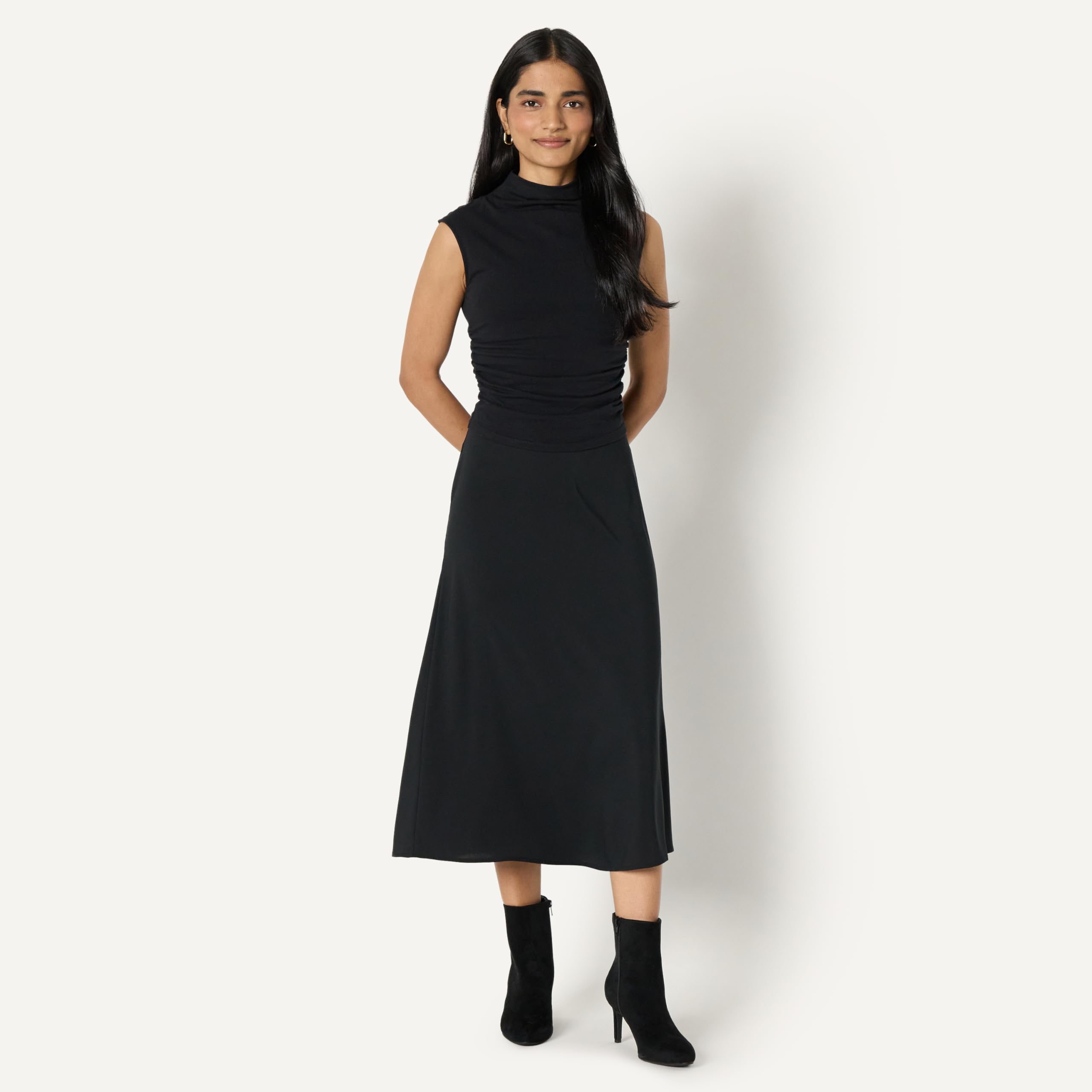 Amazon Essentials Botines de tacón de aguja para mujer con cremallera | Botas de vestir