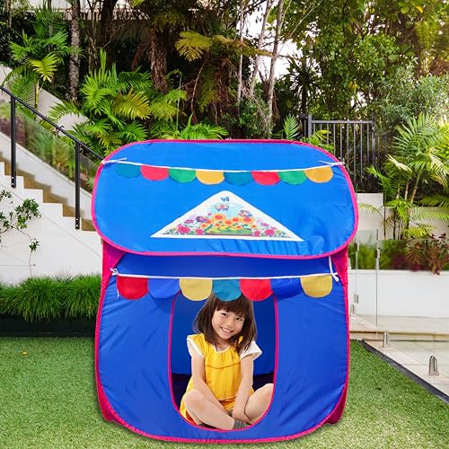 Image of Homecute Foldable Pop Up Hut Type Kids Toys Play Tent House for Boys and Girls (Medium Size Blue)