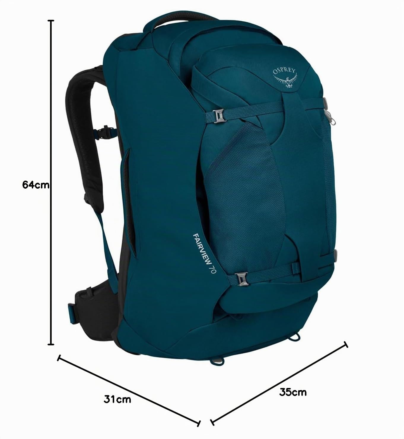 Osprey Fairview Mujer Mochila de viaje, 70L, Night Jungle Blue, O/S