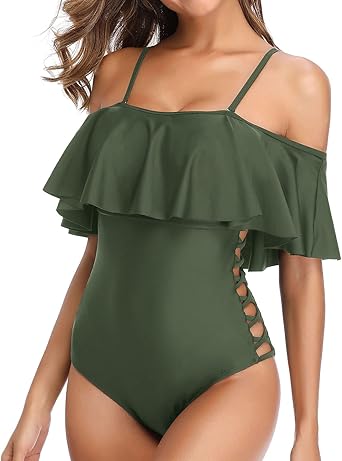 Cross shoulder swimsuit Clearance