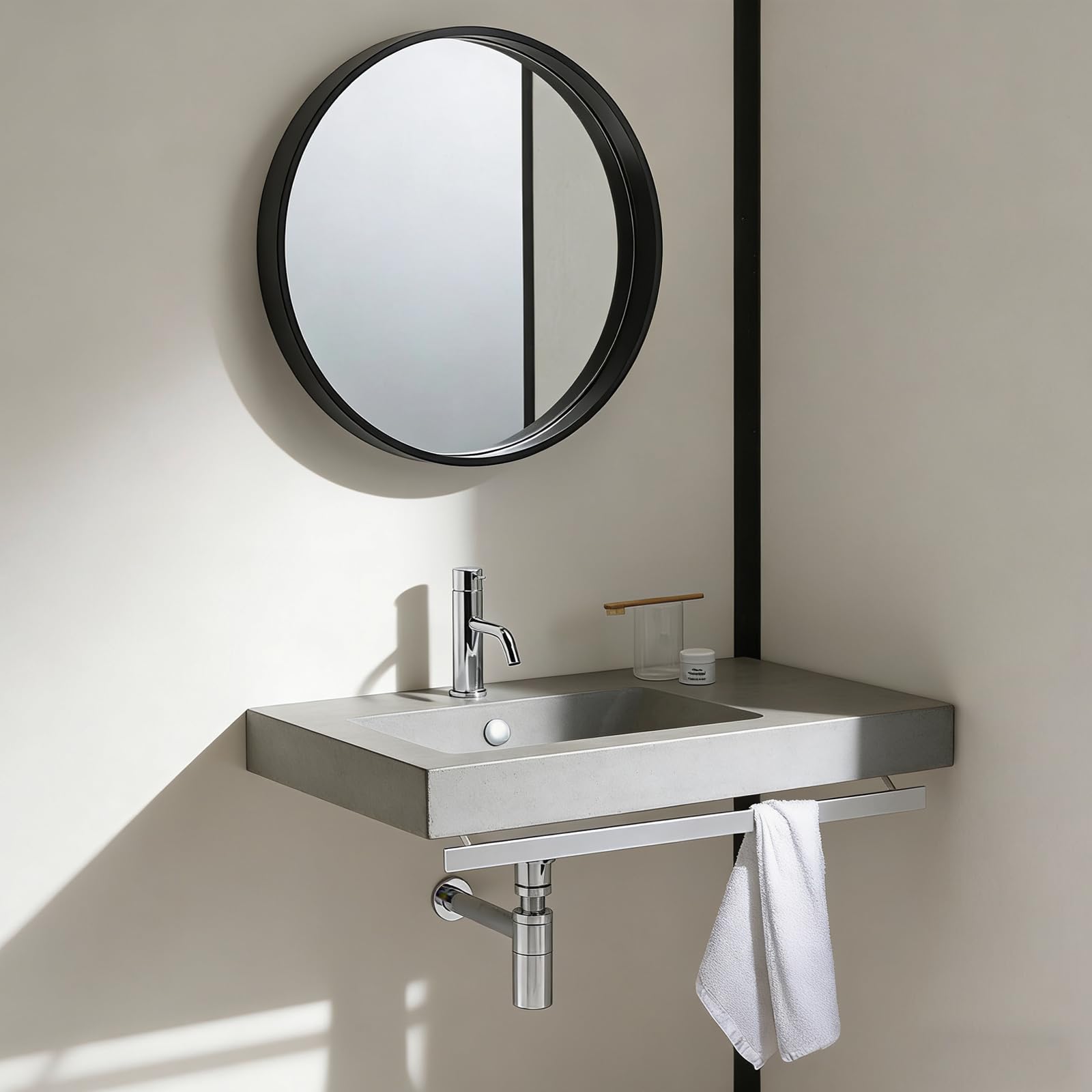 Sifone per lavabo senza troppopieno, in acciaio inox 304, universale, sifone per lavabo, sifone pop-up, scarico per bottiglie, colore argento