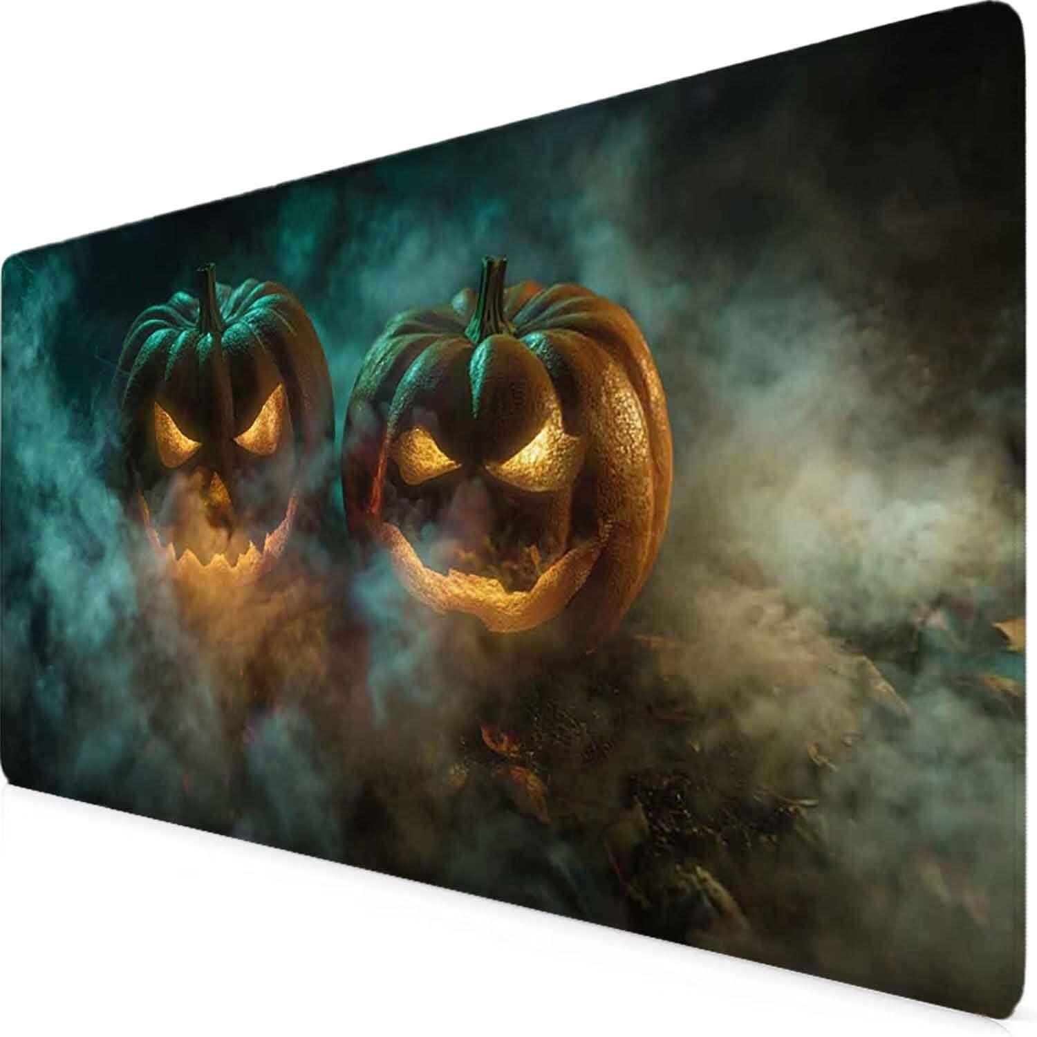 Podkładka pod mysz do gier, szara, podkładka pod mysz na Halloween, podkładka pod mysz XXL, 1200 x 600 mm, mata biurowa z przeszytymi krawędziami, antypoślizgowa, do komputera, nauki, gier, akcesoriów