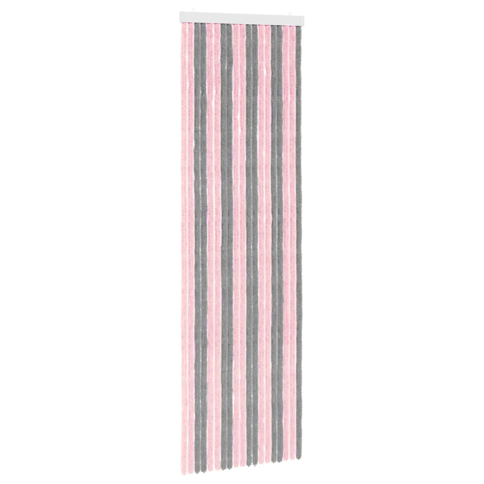 vidaXL Insect Curtain Chenille Silver Grey and Pink 56 x 185 cm — image 1