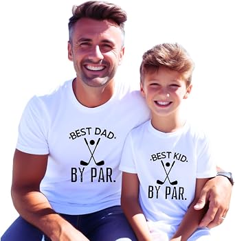 Dad And Kid By Par Gifts From Baby Boy For Golfer Dad, Matching Shirts For Father And Newborn Son Daughter, Golfing Dad Shirts, Funny Fathers Day Golf Buddy And Daddy T-Shirt.