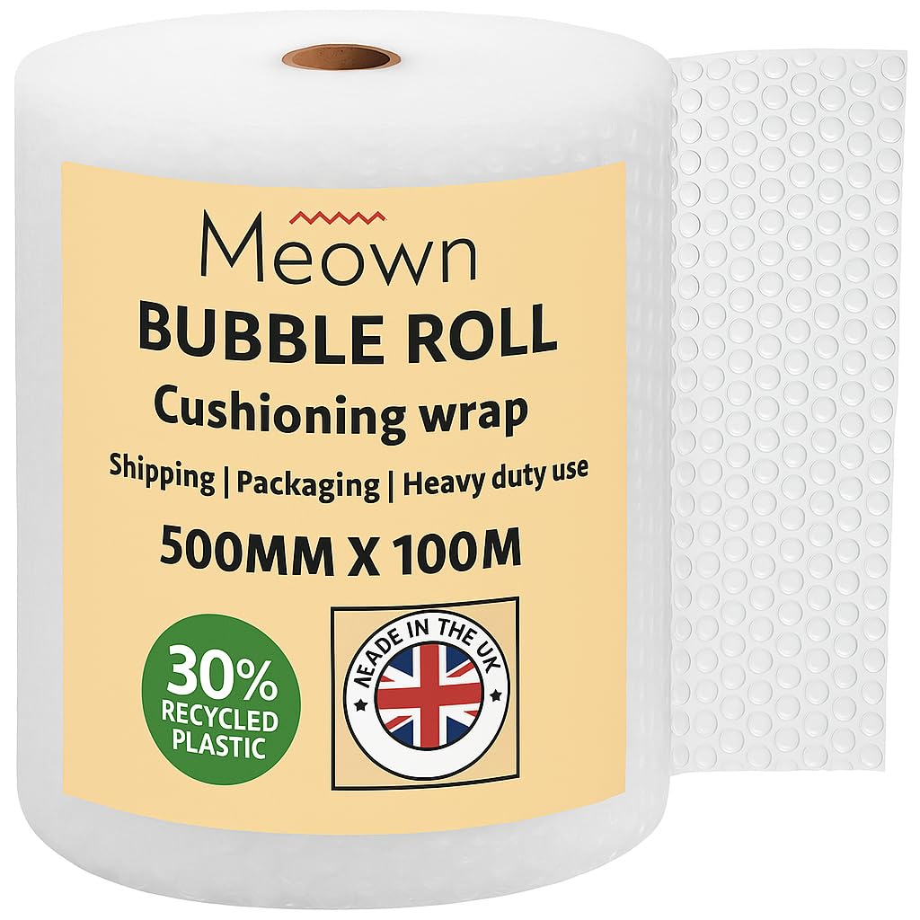 MeownBubble Wrap 500mmx100m - Premium Quality Bubble Wrap Roll - Packaging Material for Shipping and Storage, Protect Your Goods with Ease