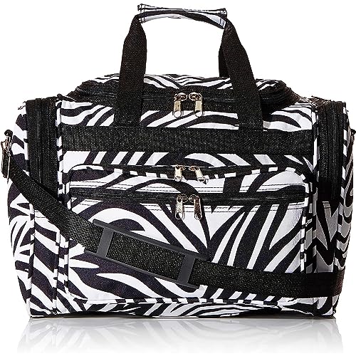 World Traveler 81T16-163 Duffle Bag, One Size, Black Trim Zebra