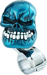 Steering Wheel Spinner Knob Skull Truck Car Suicide Knob for Most Manual Automatic Vehicles (Metallic Blue)