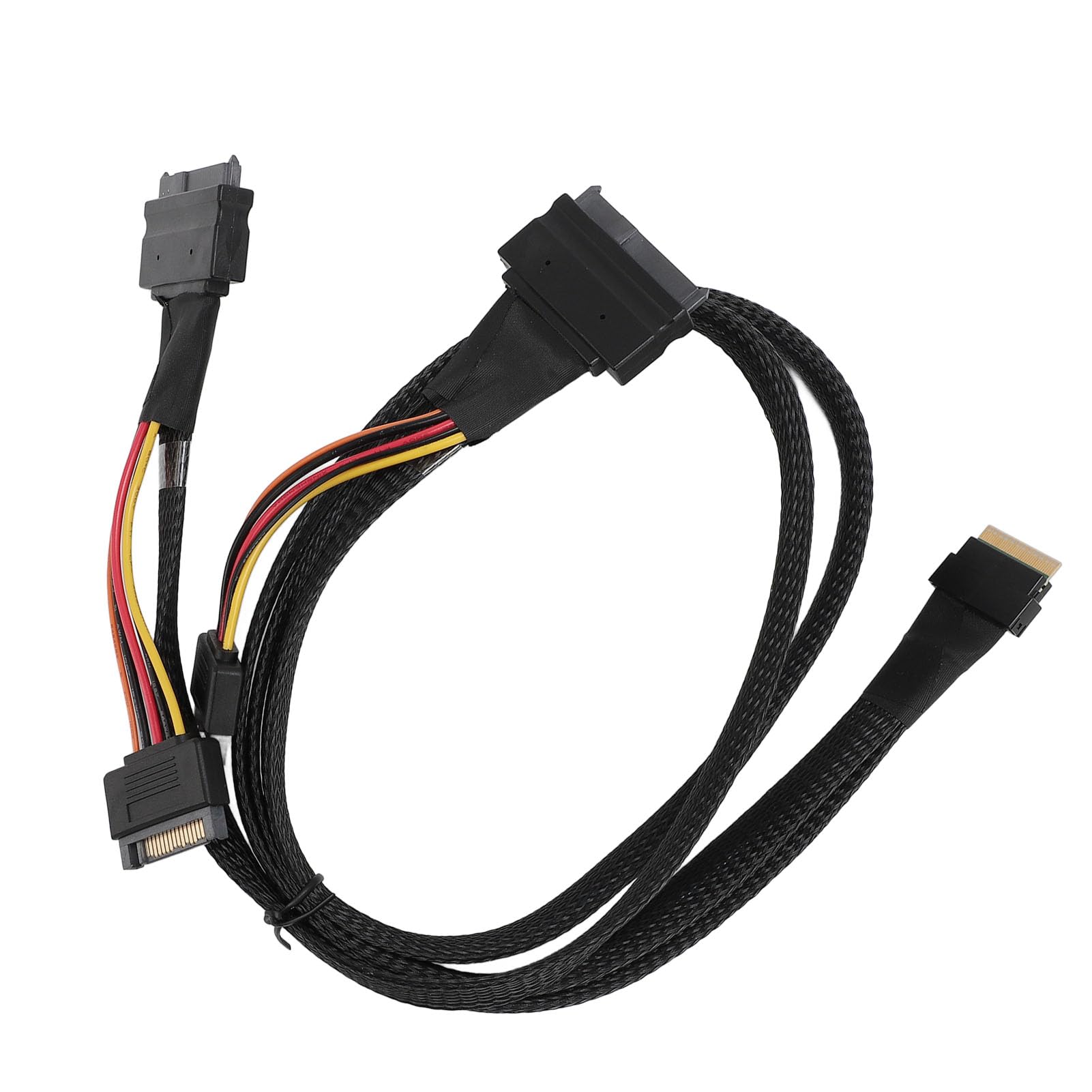 Kabel Adaptera NVME, 24 Gb/s, 80 Cm, SFF-8654 do SFF-8639 NVME U.2 do Płyty Głównej SSD, w Wersji Slim do SAS, Odpowiedni do