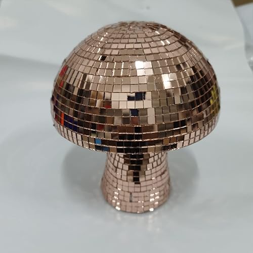 Mxkoso Bola de discoteca de hongos para bar, fiesta, habitación, decoración de mesa, bola de discoteca de espejo en forma de hongo para decoración