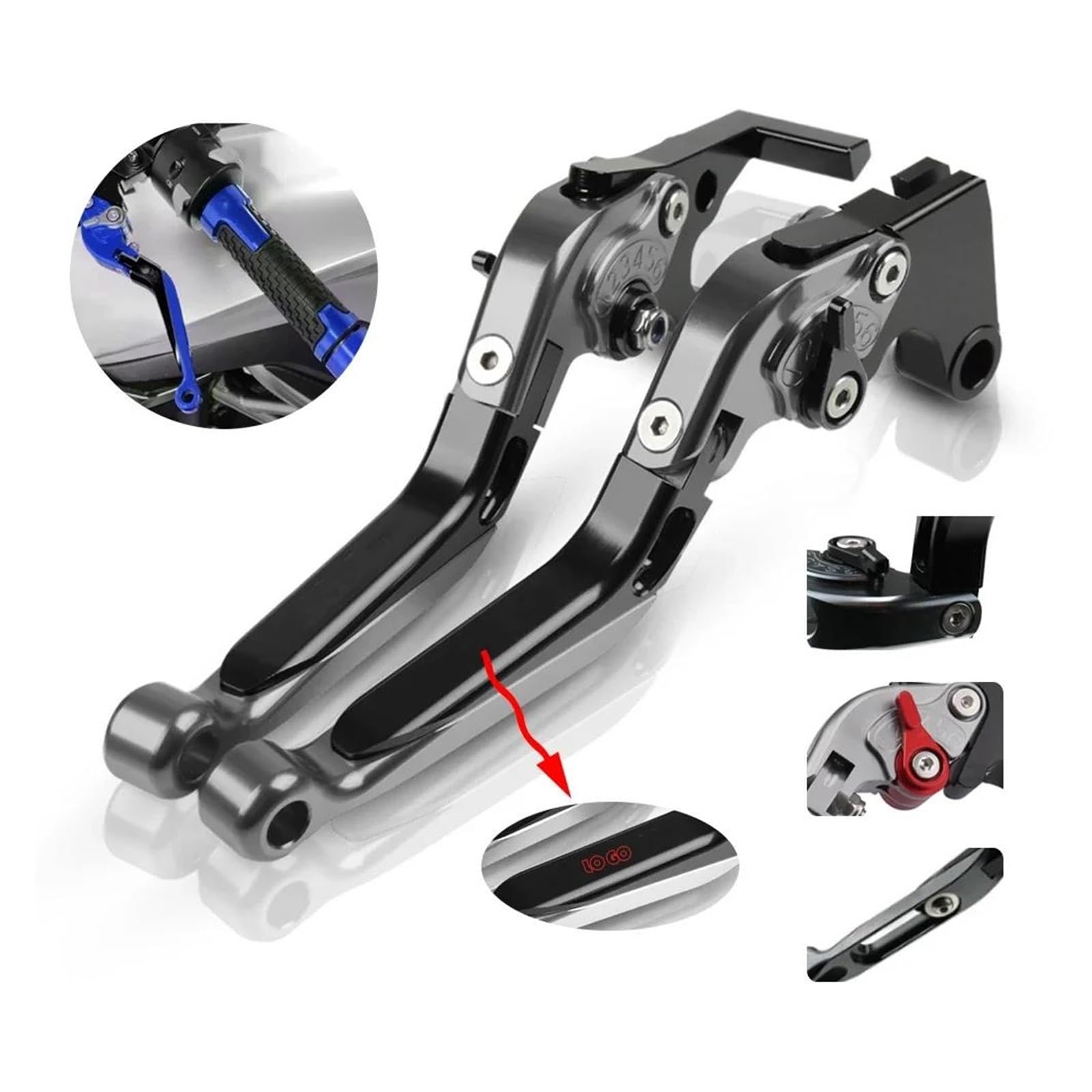 Palancas De Embrague Juego de palancas Embrague y Freno CNC, Plegables Ajustables, Piezas Motocicleta compatibles con Xmax 125/250/300/400 2014-2021(A23)