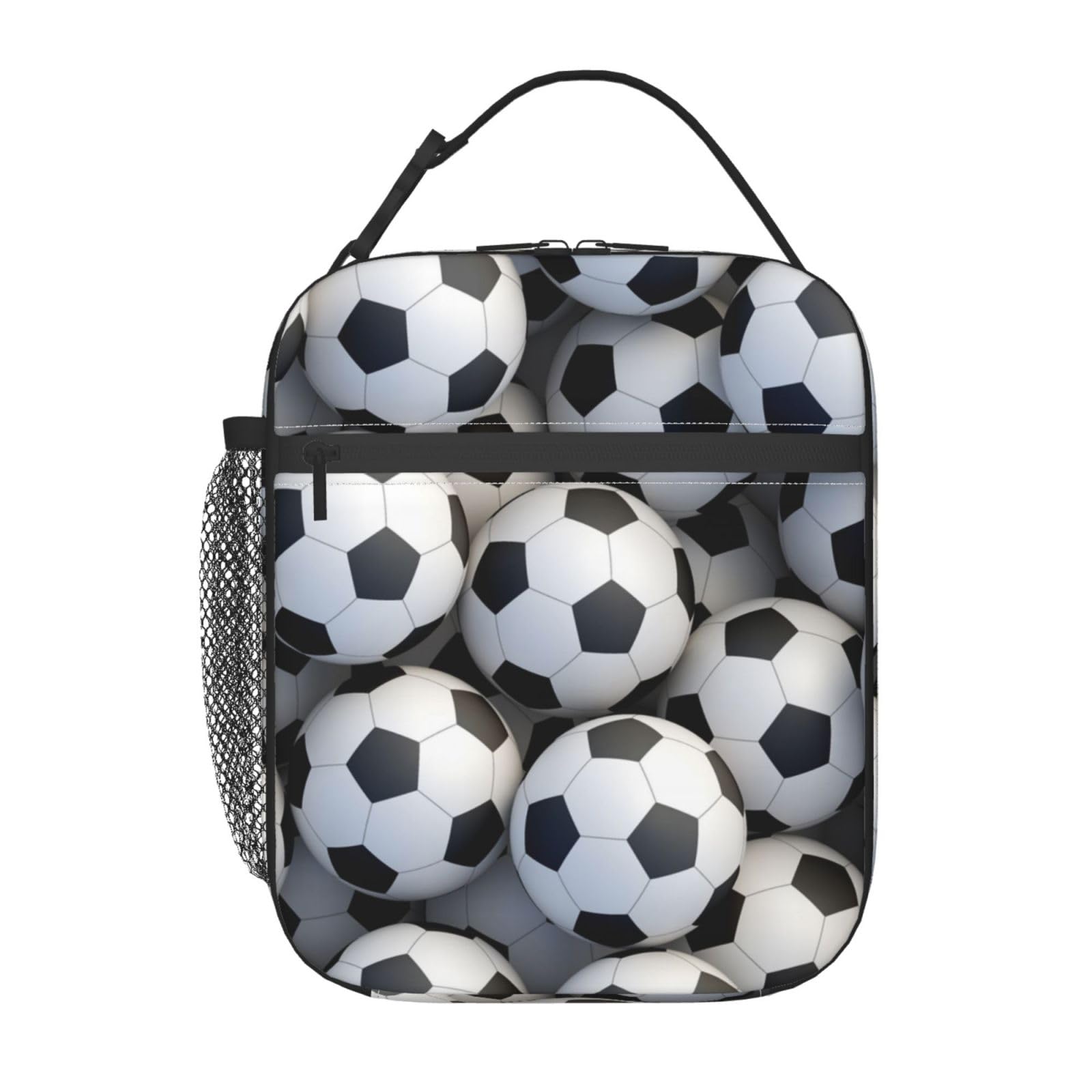 VANZEV Soccer Lunch Box for Kids Adults Girls Boys Balls Lunch Bag Cooler Tote Reusable Insulated Lunch Bag Container Gifts for Office Picnic Travel Work School