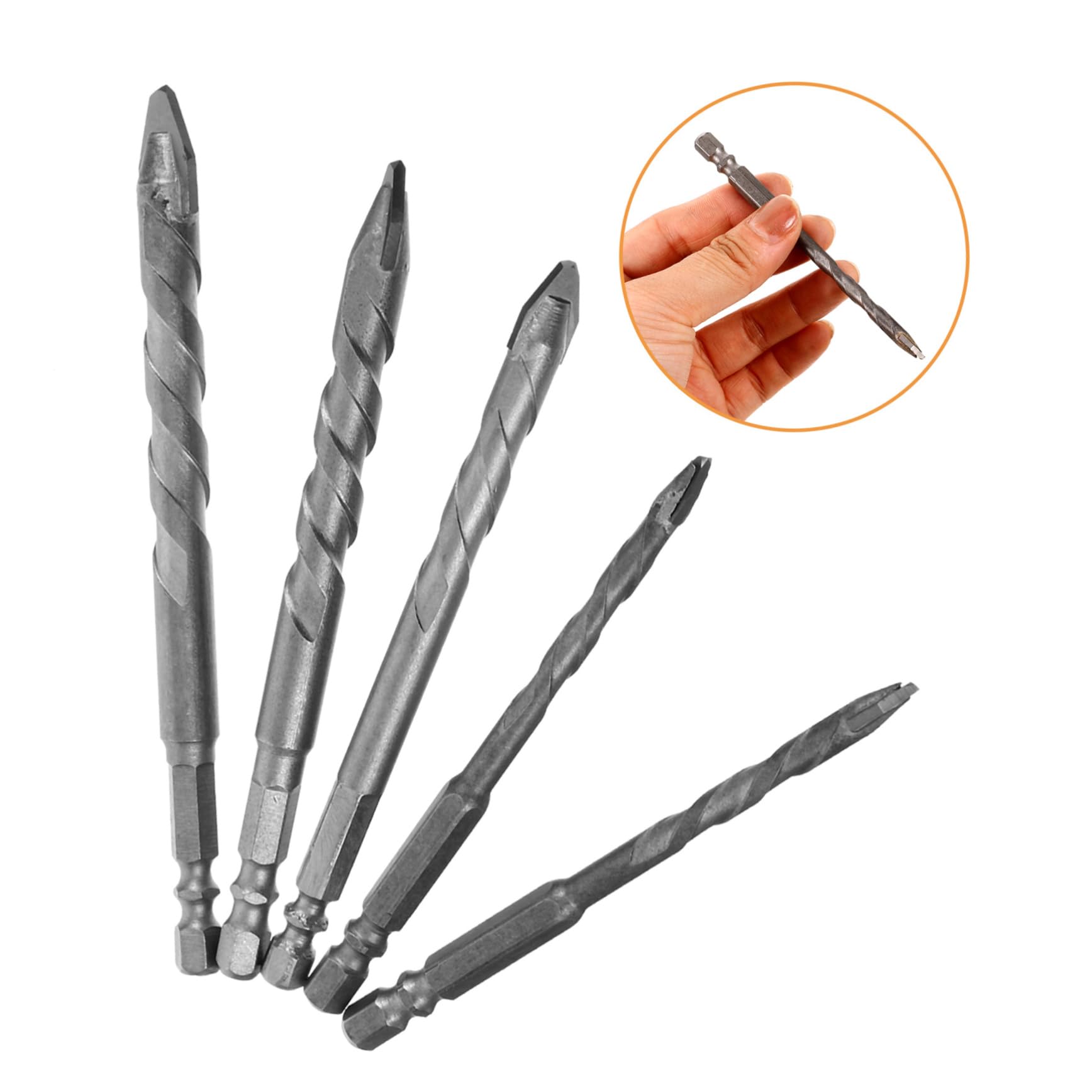 Hemobllo 25pezzi Punte Eccentriche Per Muratura Di Punte Per Calcestruzzo Ceramica e Alta Stabilità e Precisione Materiale Resistente All Usura