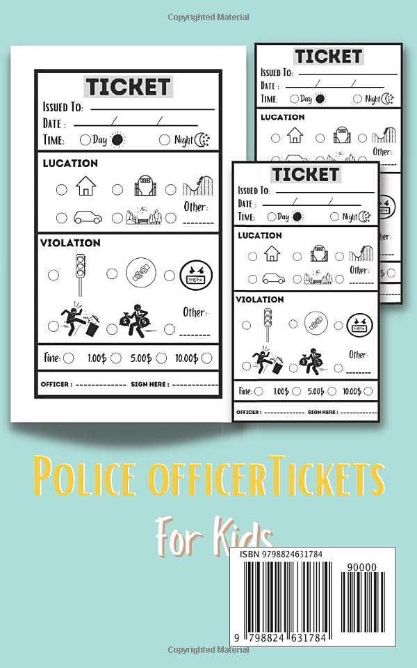 Vista 2 de Police Officer Ticket For Kids Police Officer Ticket Book for Imaginary PreschoolElementary School Play-For Boys and Girls, pretend Ticket Book with