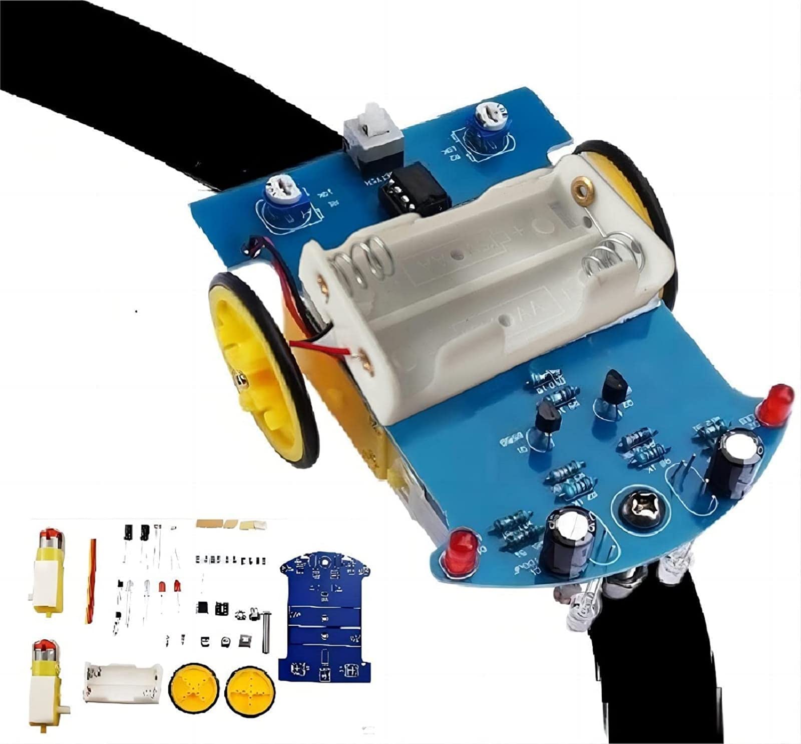 WWZMDiB-DIY Learning Kit Introductory Electronic Components Kit Birthday Gift Desktop Decorations(Fun DIY Soldering Kit,D2-1 Intelligent Tracking Line Smart Car)