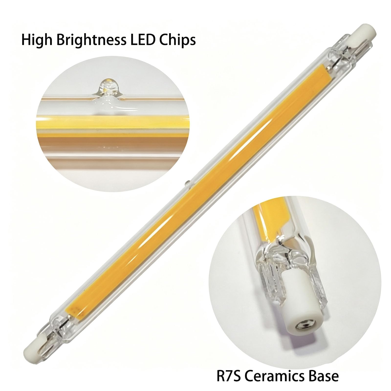 R7S Lampadina LED 189mm 230V 30W Dimmerabile J118 Slim Doppio Effeto