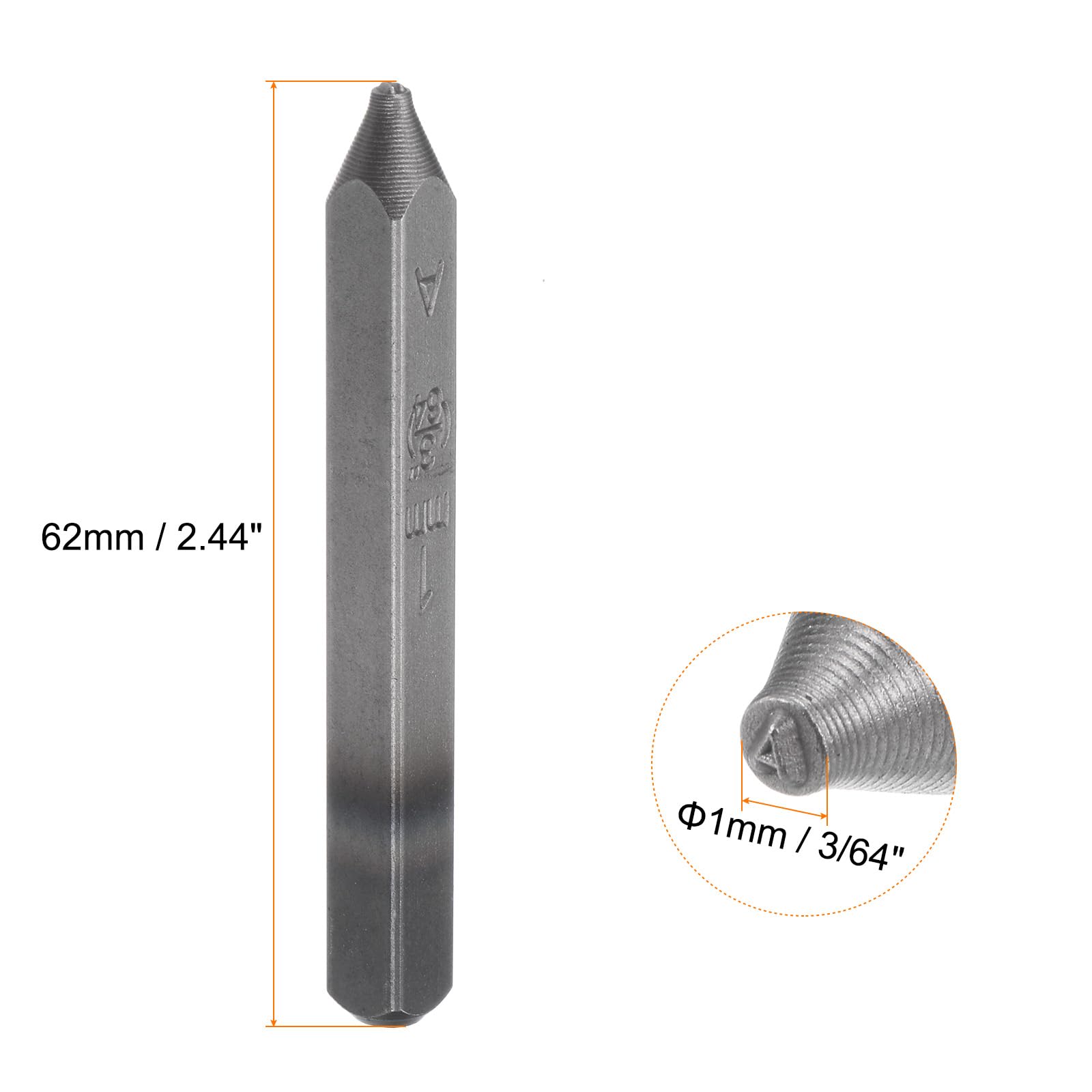 QUARKZMAN 27pcs Lettre Tampon Ensemble 3/64" 1mm Haut Outil Acier AZ & Poinçon Presse Outils Métal Tampons Ensemble Marteau Main Poinçon pour Métal Plastique Bois Cuir Laiton Estampage
