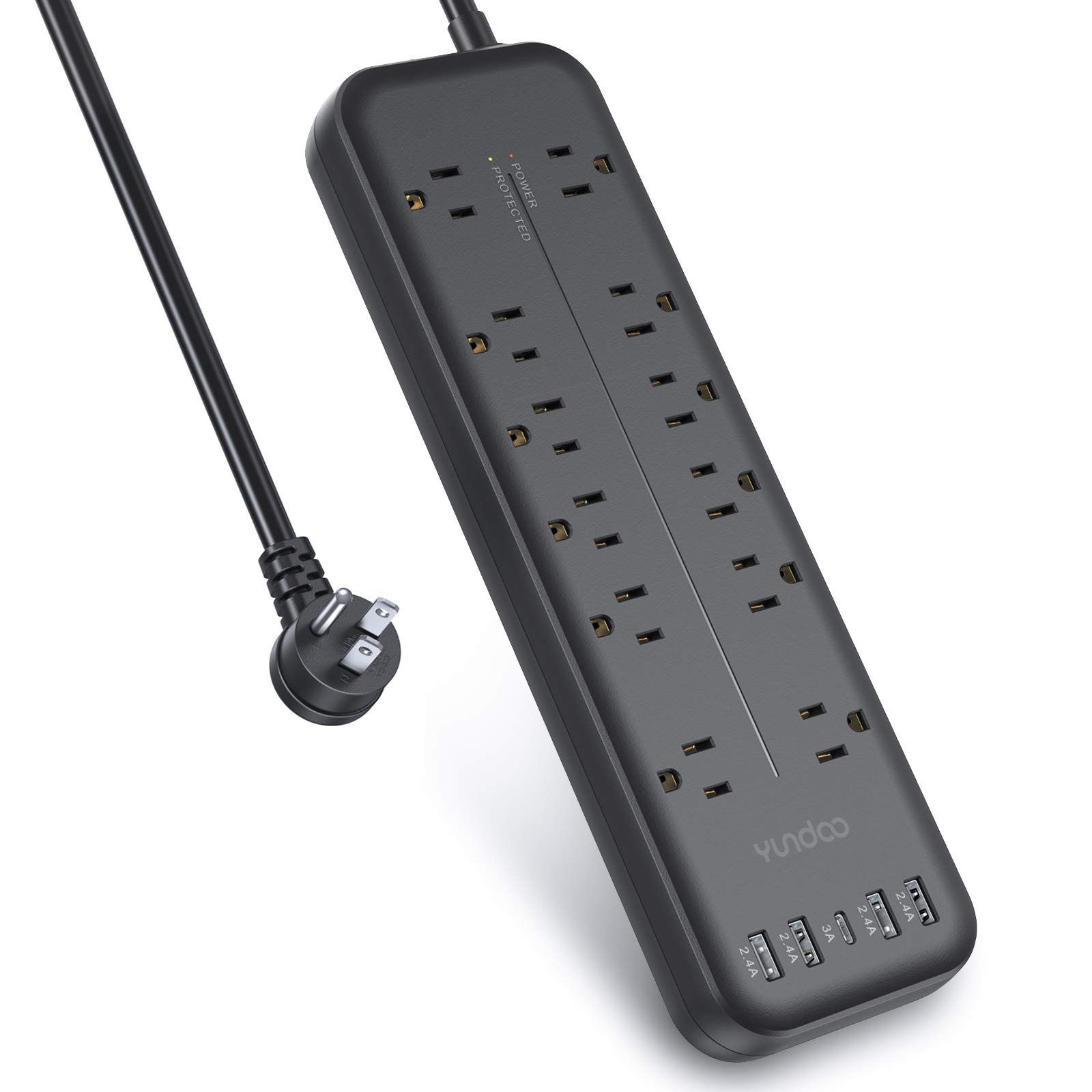 Yundoo 12Outlets Power Strip Surge Protector(1875W/15A),Power Strip