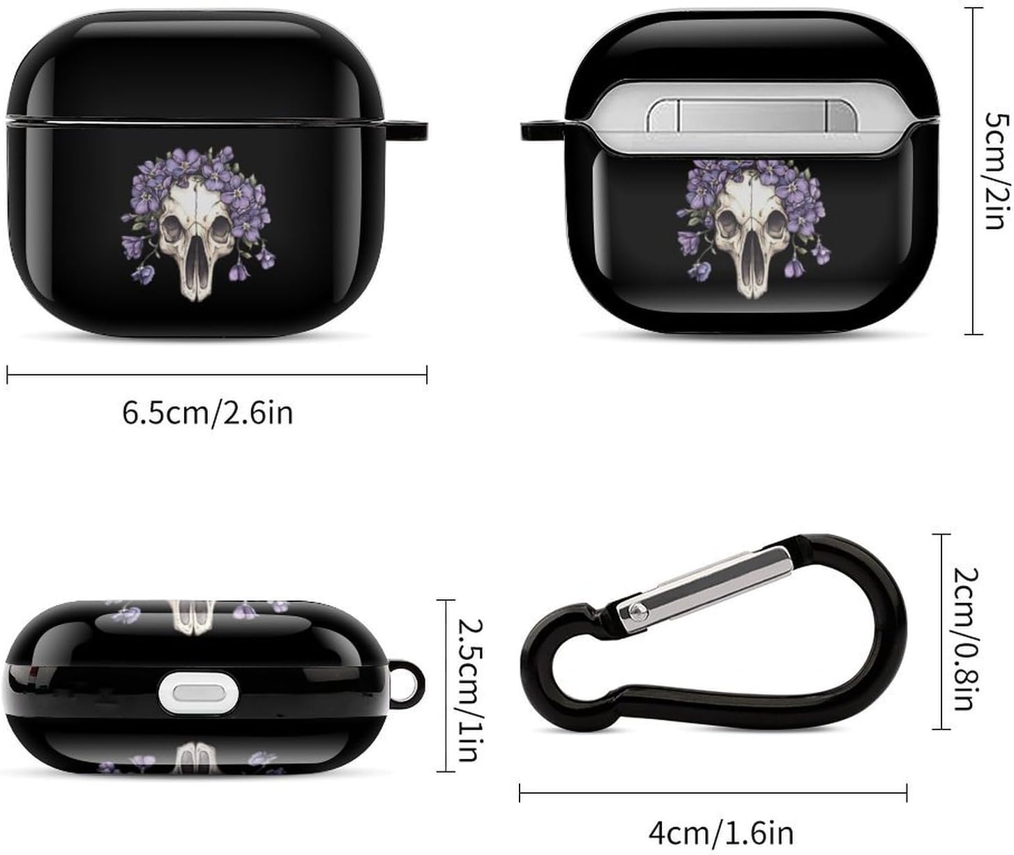 Animal Skull with Flowers Funny Earbuds Case for Airpods 3 image 2