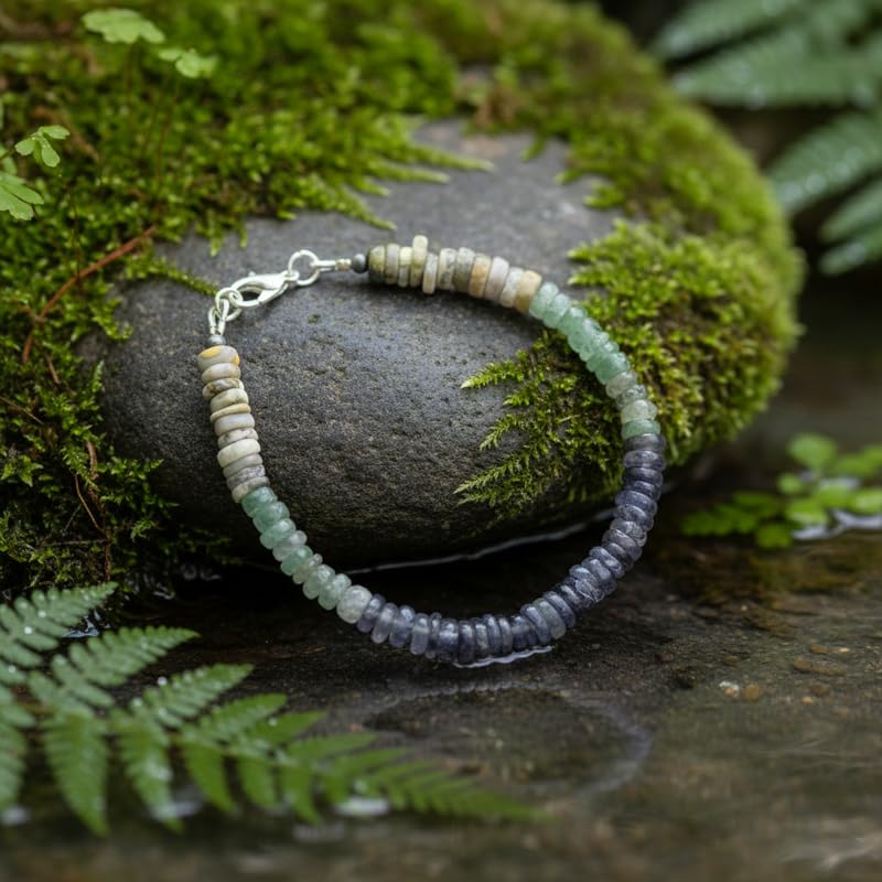 LKBEADS 5x3mm Opona Kształt Opony Naturalne Kamienie Szlachetne Link Bransoletka Jednokolorowe Kamienie Kolorowe Kamienie Szlachetne Bransoletka 7 cali Ręcznie Robiona Biżuteria |LK_SLNK_00164
