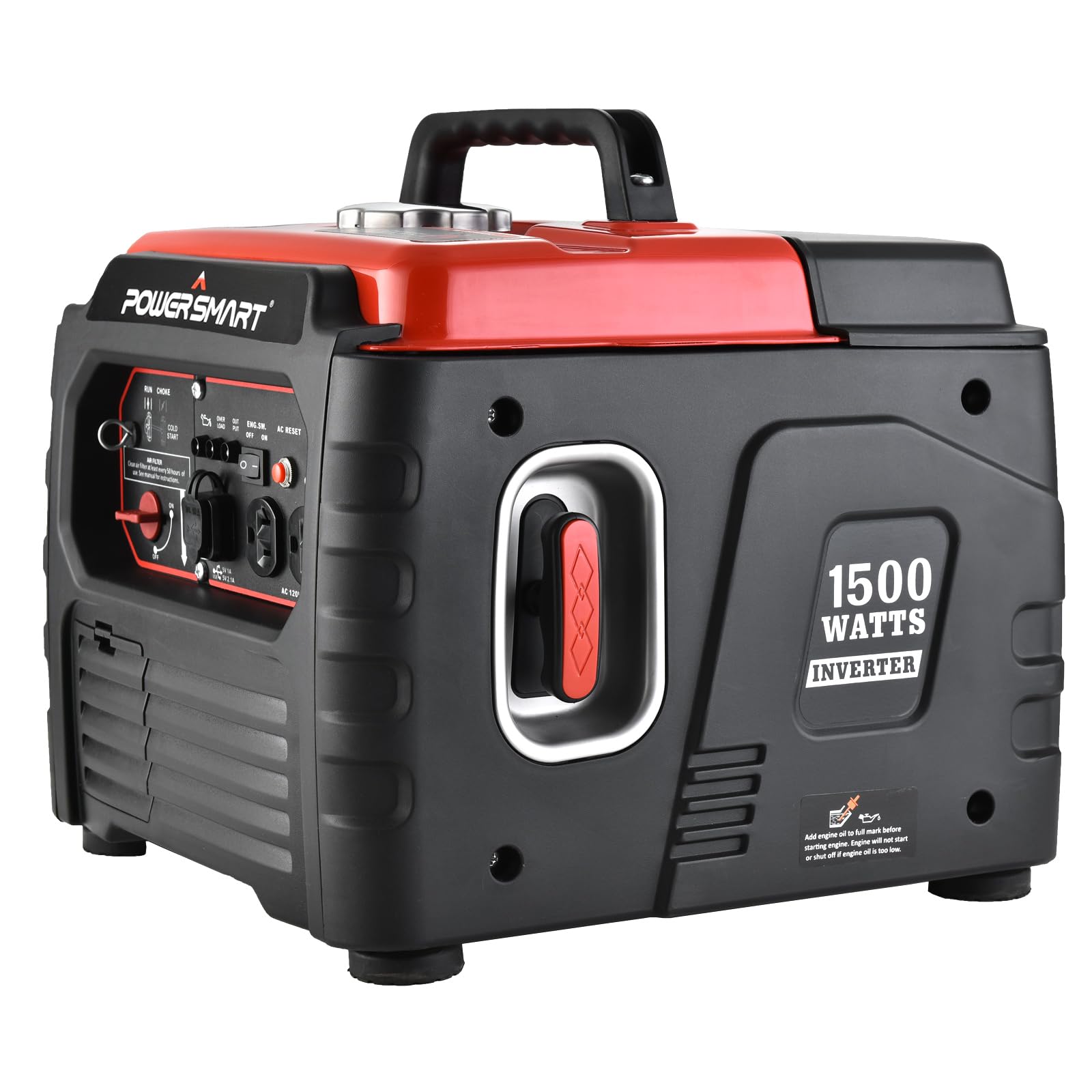 PowerSmart - 1500W Portable Inverter Generator, Super Quiet, Ultra Light, Small Generator for Outdoor Camping, Parallel Friendly, CARB Compatible
