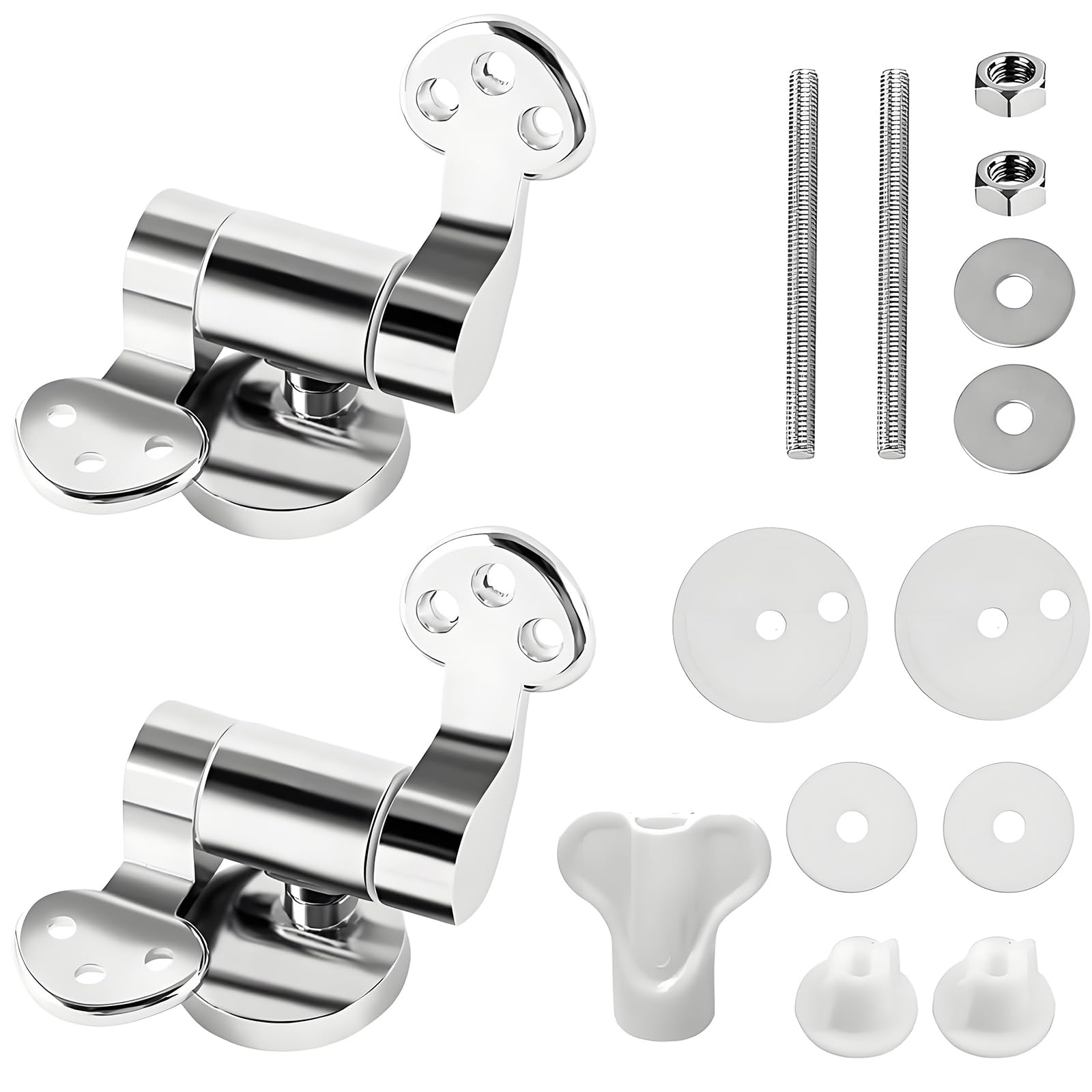 Oiieco Toilet Seat Hinges Replacement, Soft Close, Quick Release, Durable Zinc Alloy Fittings, Easy to Clean
