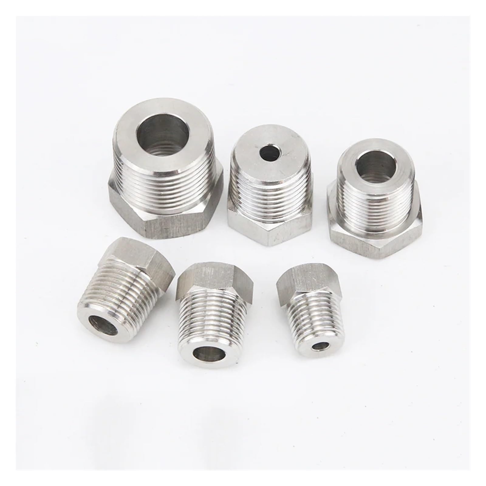 Adaptadores de conexión de tuberías 1 Pieza de Casquillo Reductor for tubería de Acero Inoxidable 304, Rosca Macho a Hembra métrica BSP de 1/8", 1/4", 3/8", 1/2", 3/4", M8, M10, M14, M16, M18