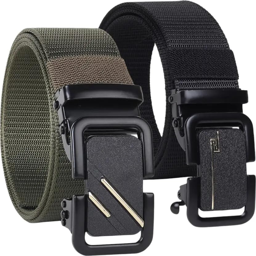 Tactical Military Belt, Nylon Web Belt with Quick-Release Buckle, Black and Army Green, Heavy Duty Canvas for Men-picture-21