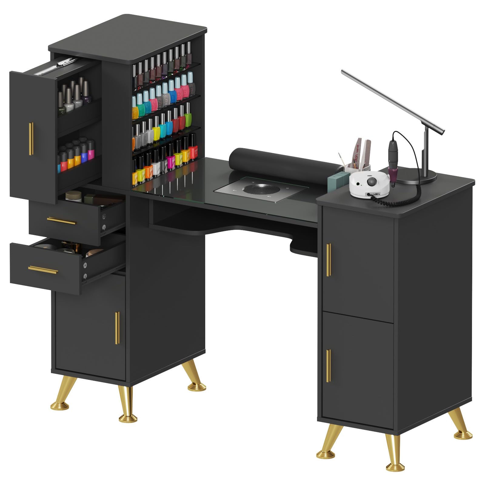 その他 SUITCASE NAIL DESK Amazon.com: Kikihouse Manicure Table Nail Desk with Glass
