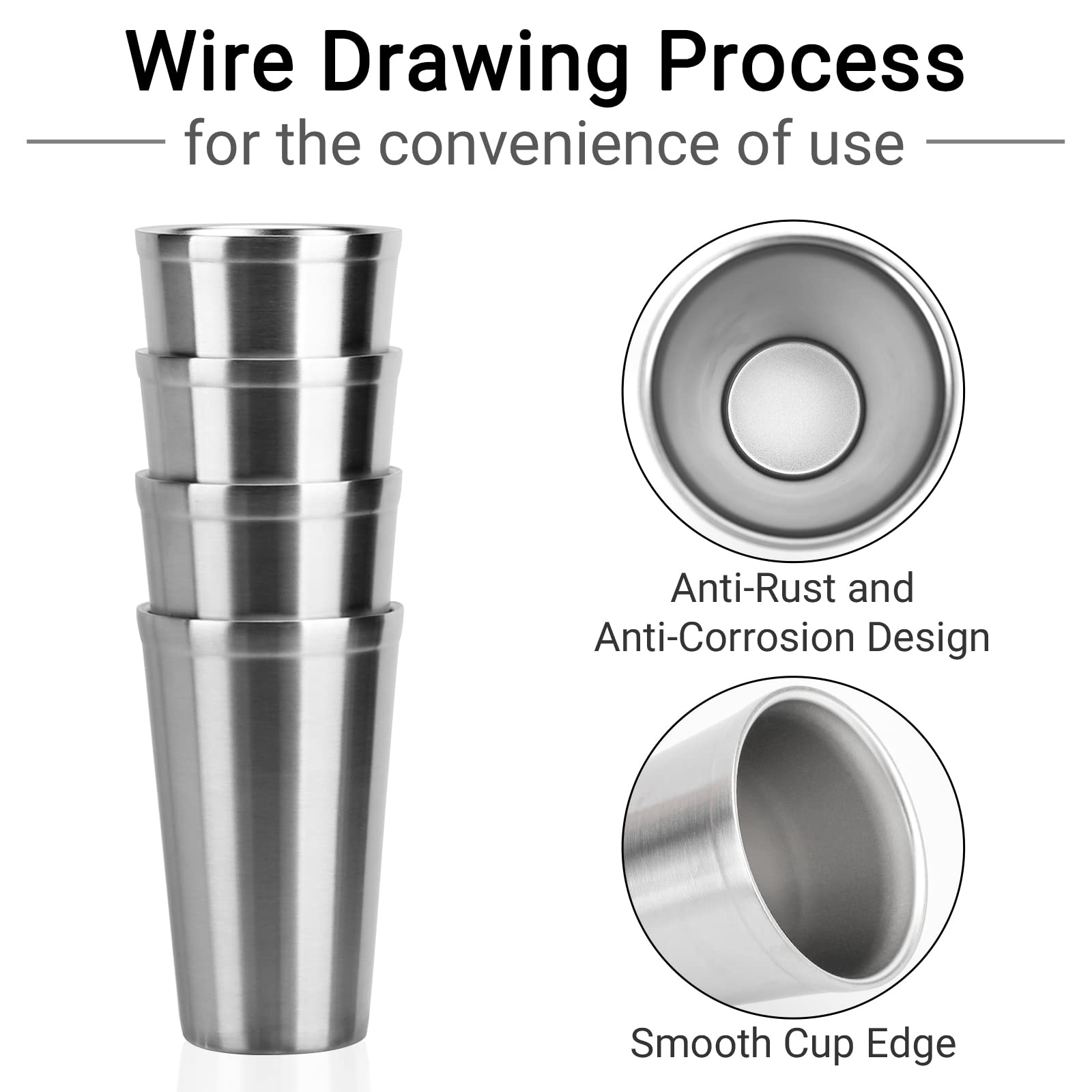 Newk Bicchieri in acciaio inox, 300 ml, tazza in metallo, doppia parete Newk Bicchieri in acciaio inox, 300 ml, tazza in metallo, doppia parete