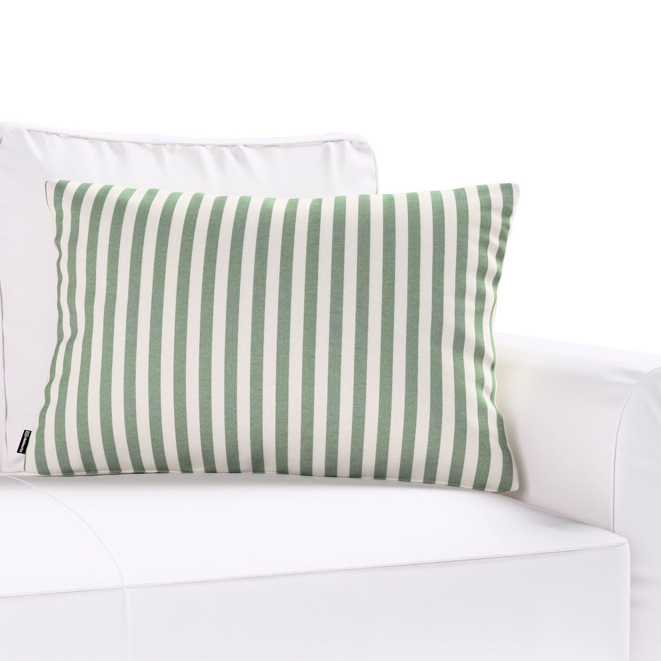 Dekoria Kinga Funda de Almohada Rectángulo Fundas de Almohada 60 x 40 cm Verde Blanco Rayas (1,5 cm)
