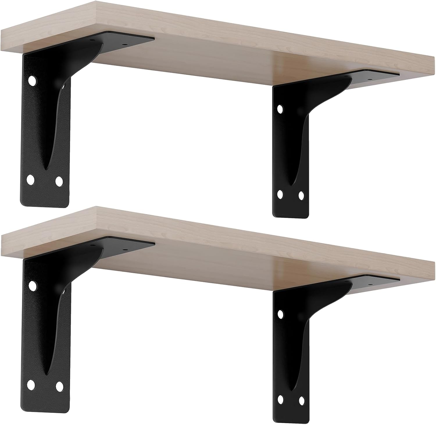 YUMORE 6"x 6" Shelf Brackets, 4 Pack Black L Shelf Bracket Heavy Duty