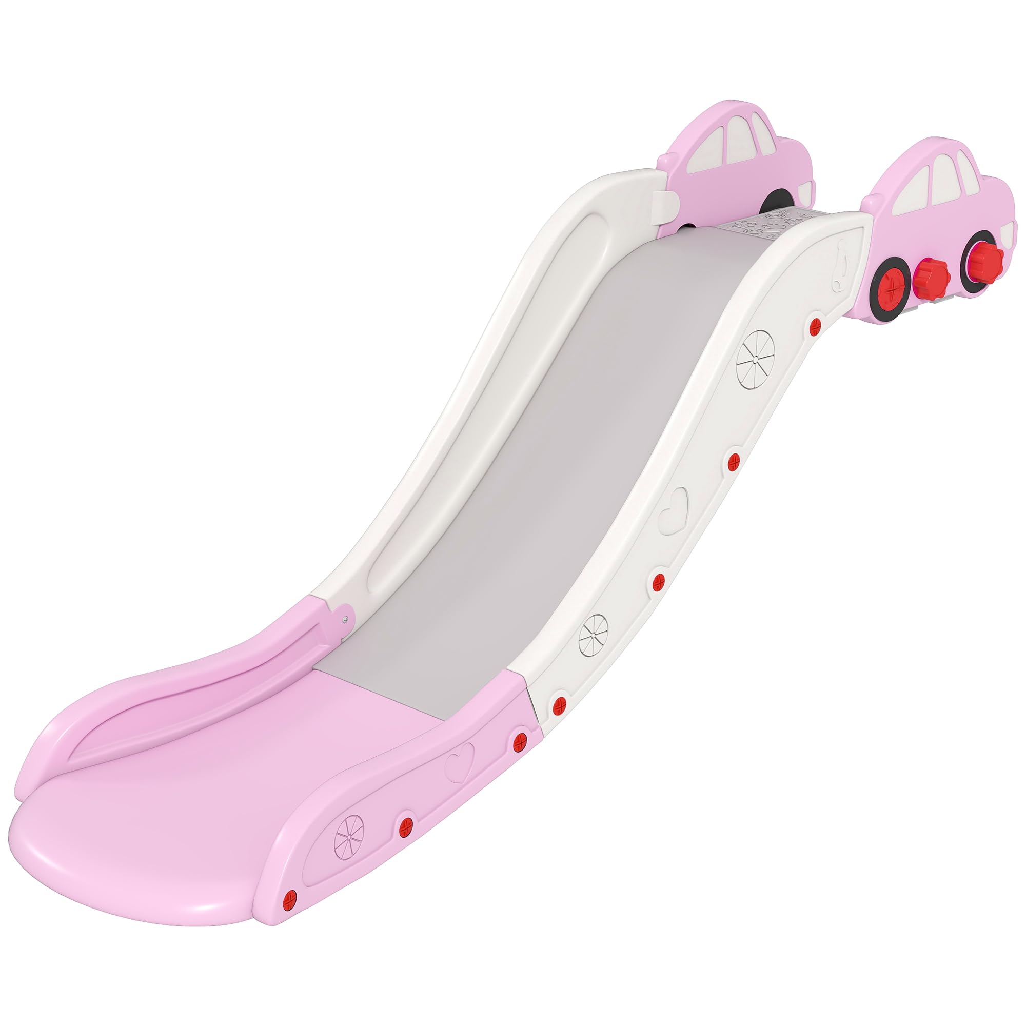 AIYAPLAY Scivolo per Bambini in HDPE con Zona di Ammortizzazione Integrata, 175x43x73 cm, per Divani, Letti e Superfici Alte 40-60 cm, Età 18-48 Mesi, Carico Massimo 30kg, Rosa
